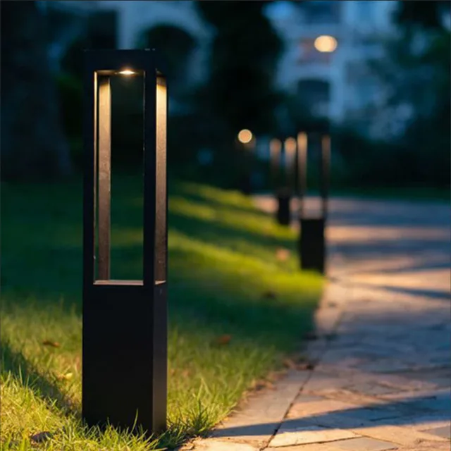 Modern Kültéri Vízálló Led Hosszú Gyeplámpa 7W 85 ~ 265 V Finale Aluminium Square Street Light Garden Courtyard Villa Világításhoz