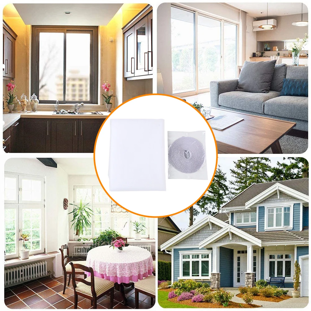 Anti-mosquito Window Net Self-adhesive DIY Black and White Anti-mosquito Screen Invisible Simple Screen with Velcro_voghion.com