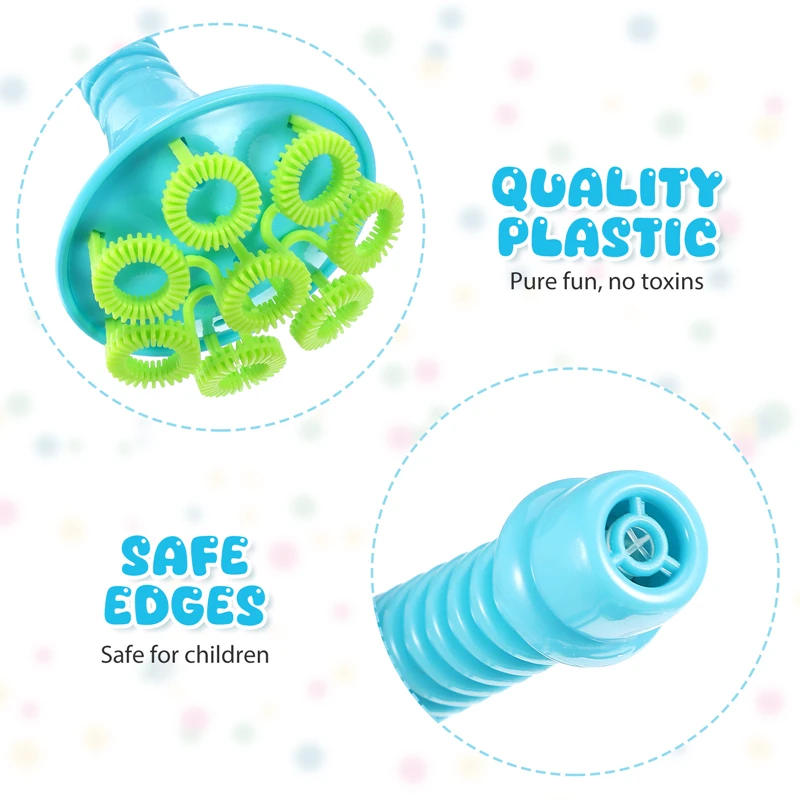 Big Bubble Wands Set 8 Hole Bubble Blower Set Creative Trumpet Shaped Bubble Maker with Tray Summer Party Favors Outdoor Toys 4