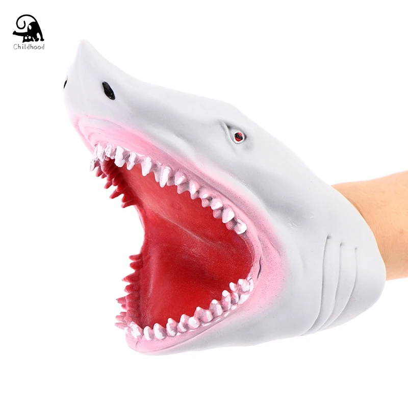 

Plastic Shark Hand Puppet for Story TPR Animal Head Gloves Kids Toys Gift Animal Head Figure Vividly Kids Toy Model Gifts