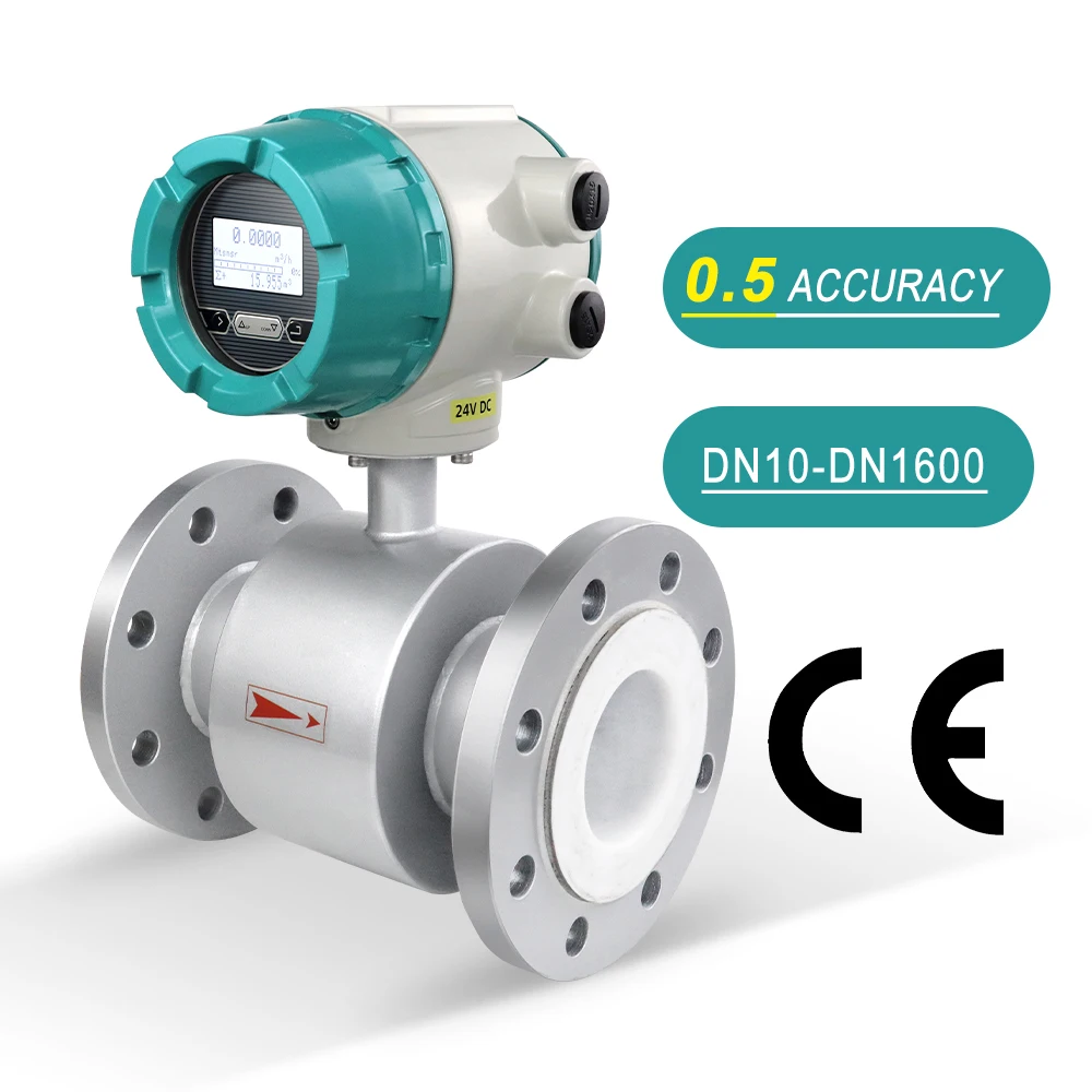Flowmeter Water Corrosive Liquid Flow Meter Digital Flow Meters RS485 Output Electromagnetic Flowmeter
