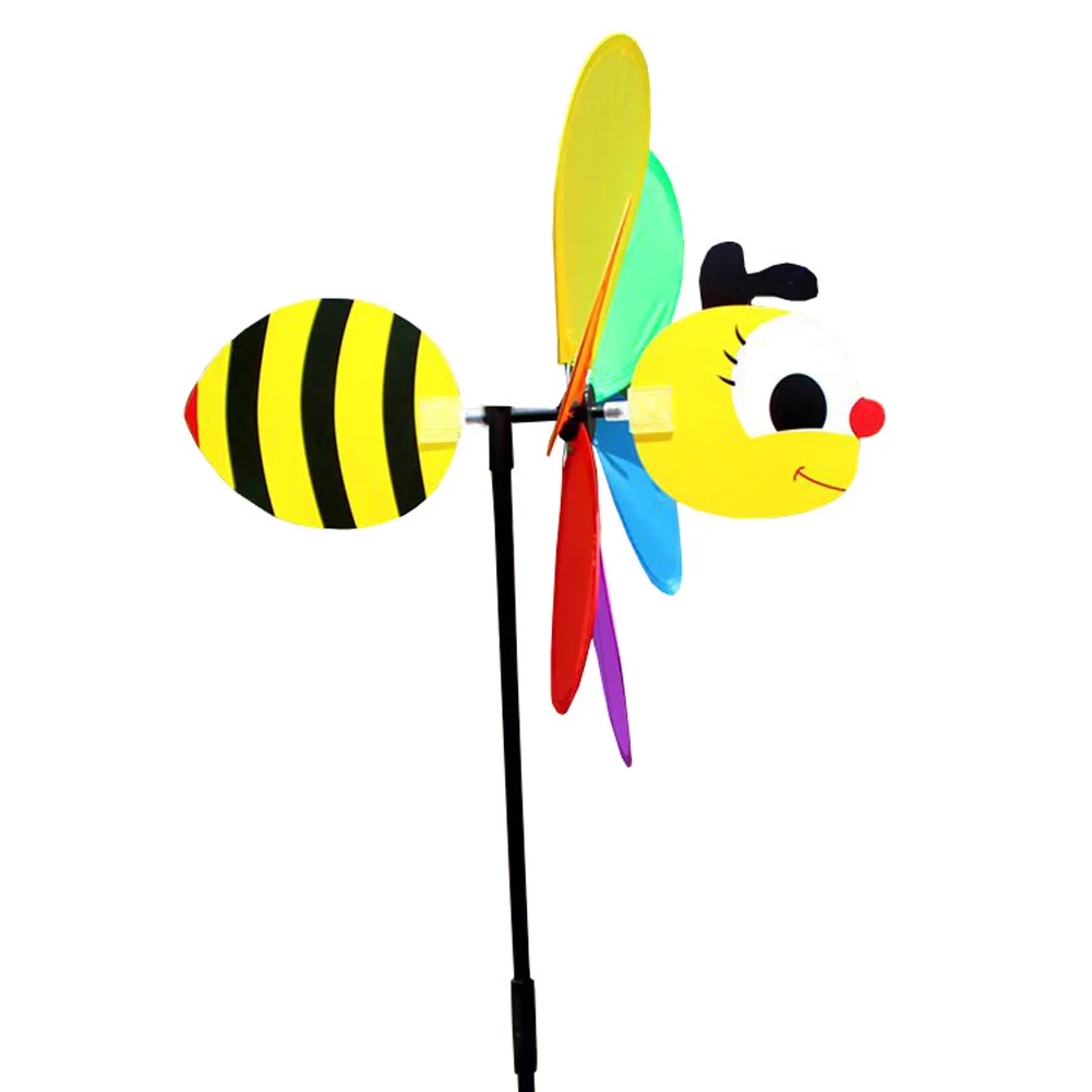 Bee Six Colors Three-dimensional Windmill Cartoon Children Toys Home Garden Decoration images - 6