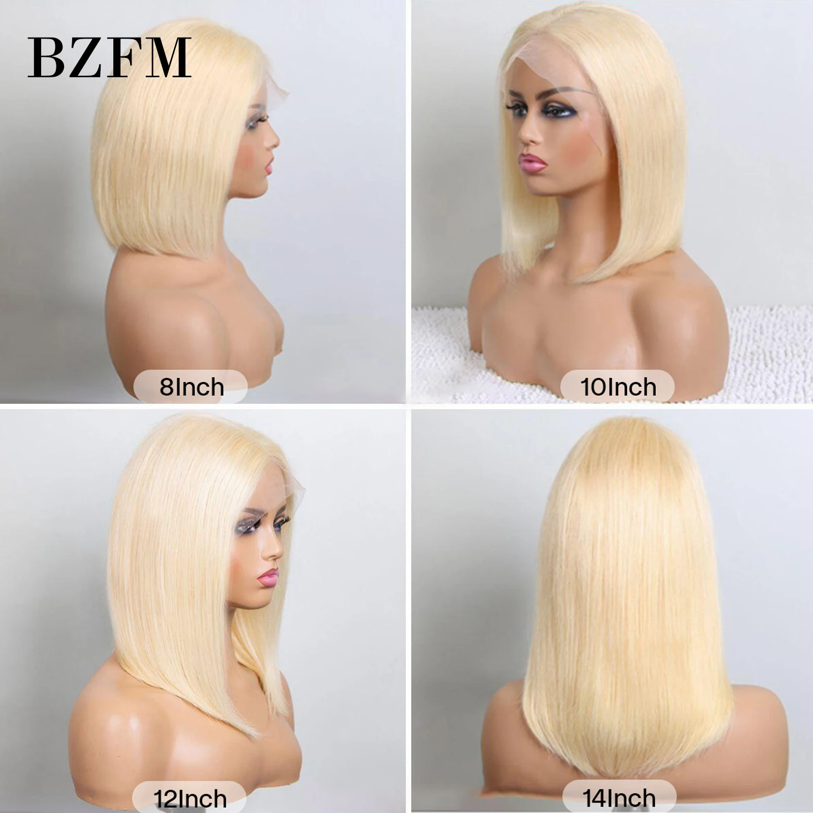 12 Inch Short Straight Bob Human Hair Wigs for Black Women 180 Density 13x4 Lace Frontal Wig 613 Blonde Colored Lace Front Wigs