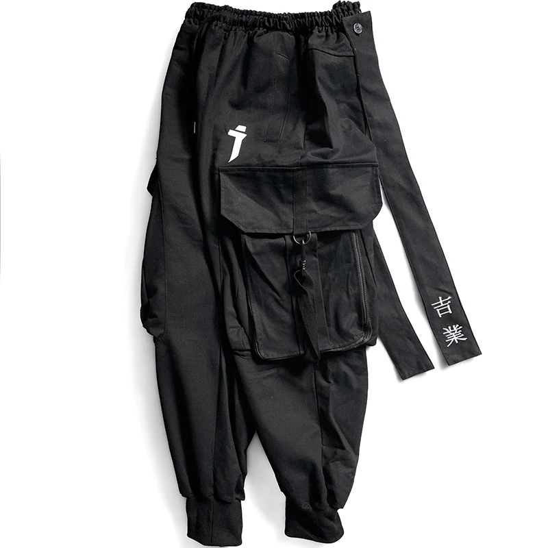 11 BYBB'S DARK Techwear Cargo Pants Men Hip Hop Big Pockets Joggers Trousers Elastic Waist Ribbon Harajuku Streetwear Pant Male 6