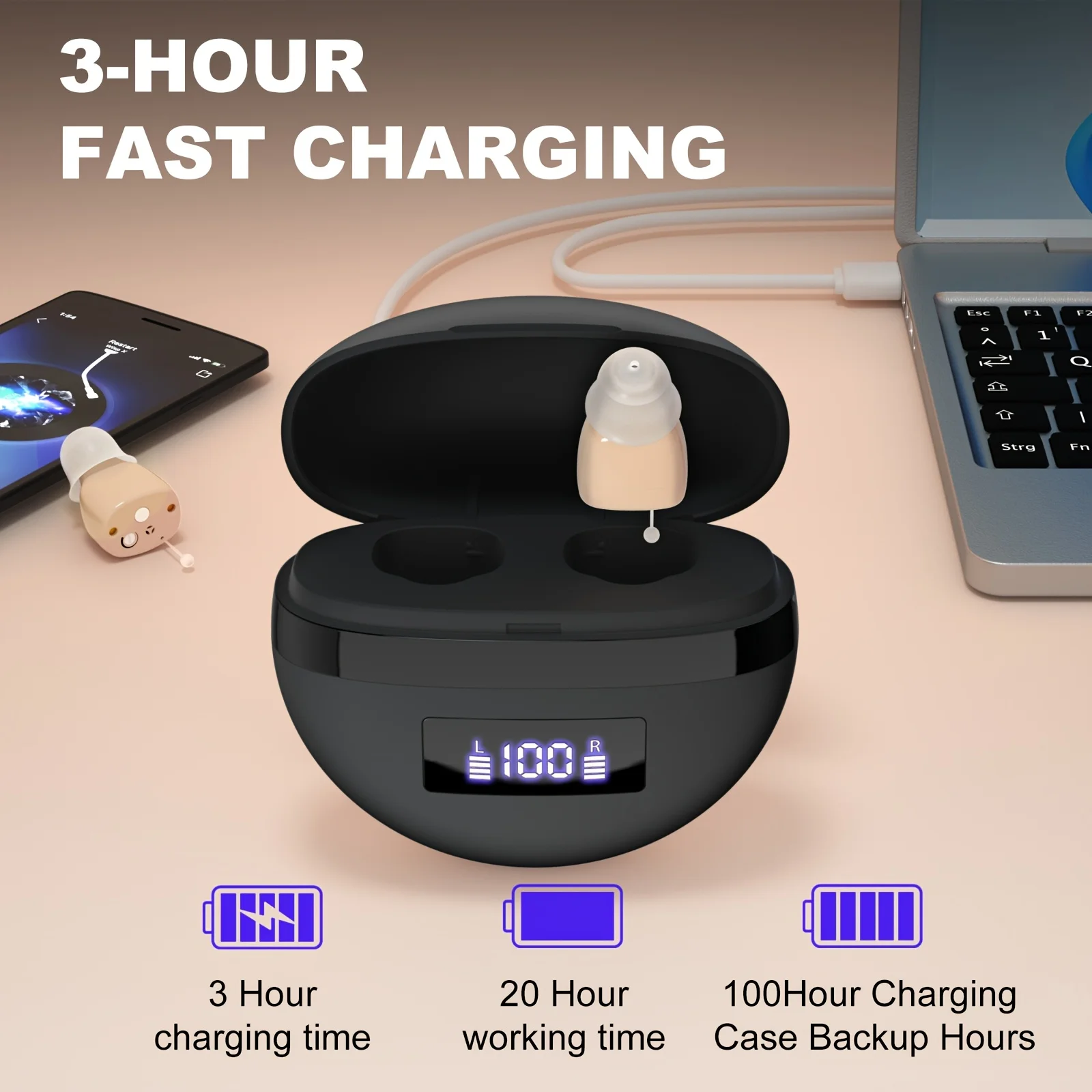 Dual-Ear Comfort Sound Amplification Earbuds