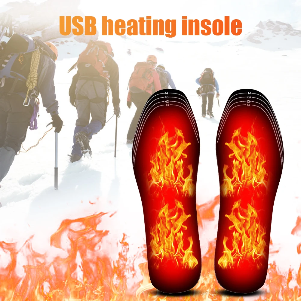 1/2/3pair USB Heated Shoe Insoles Feet Warm Sock Pad Mat Electrically Heating Insoles Washable Warm Thermal Insoles for Mat Unis