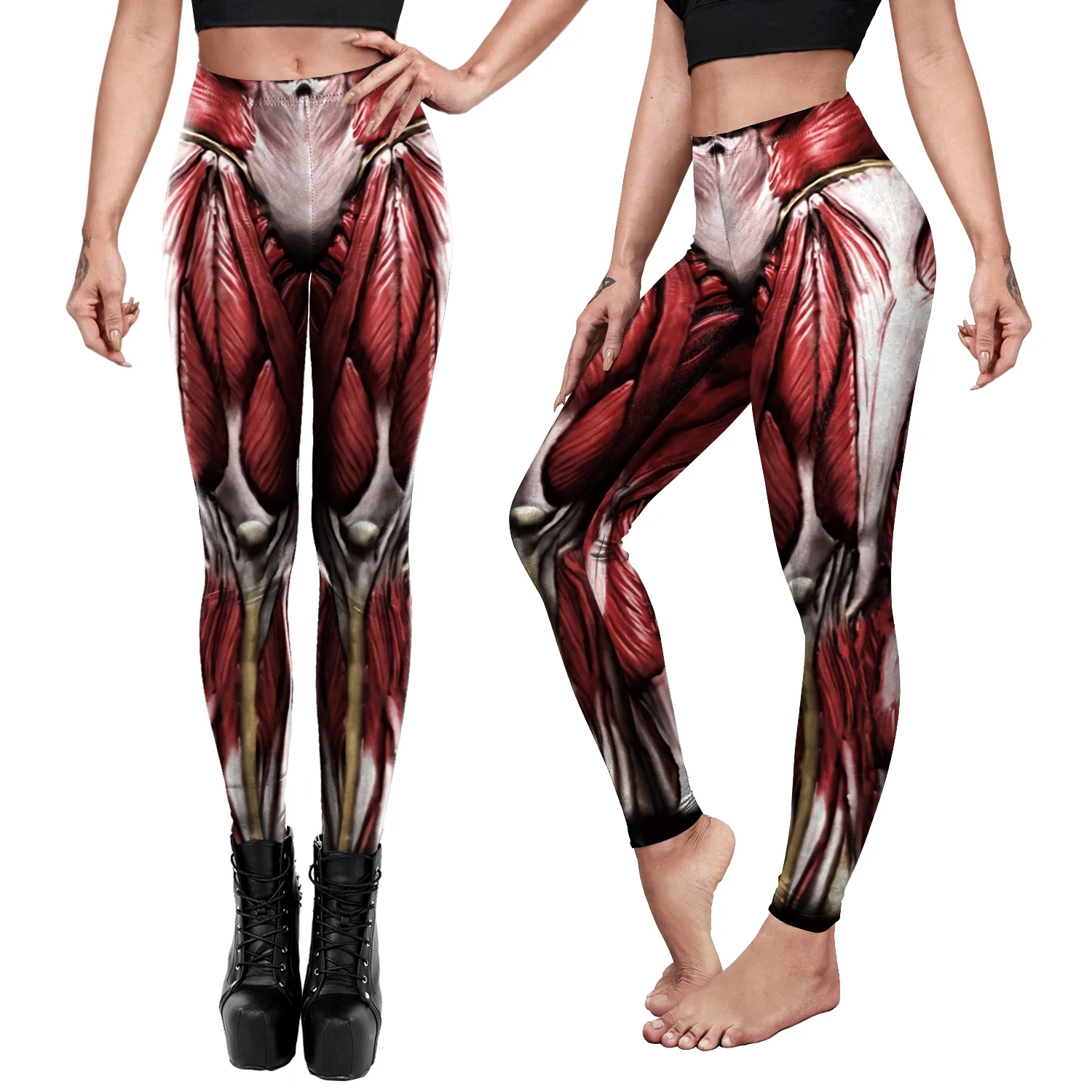 Zawaland Anime Women\'s Leggings Summer Slim Elastic Tights Pants Fashion muscle 3D Print Sports Fitness Trousers Casual Leggings