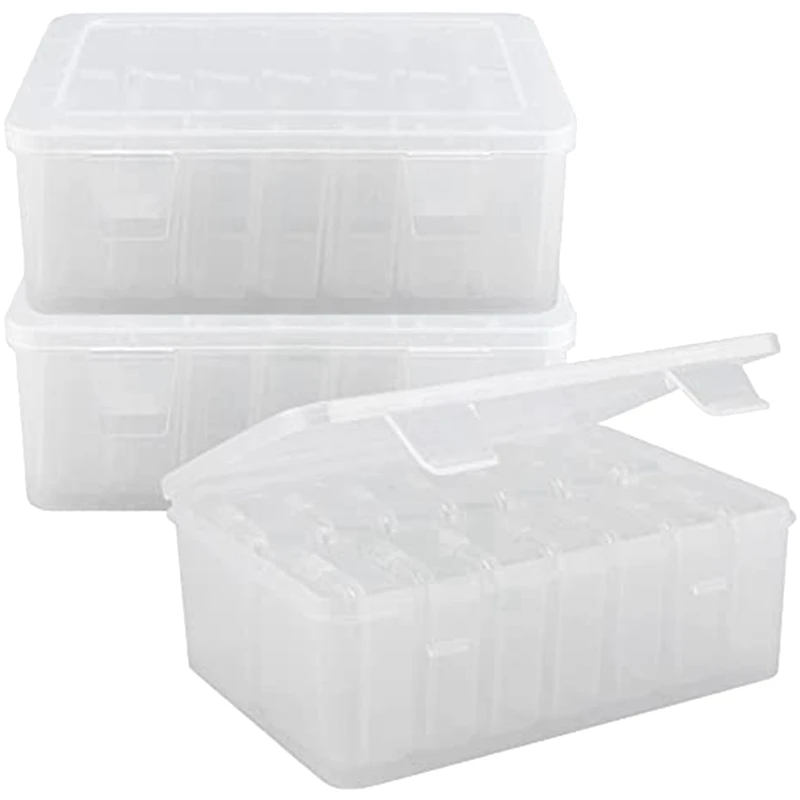 

3 Pack Jewelry Collection Box With Lid, Rectangular Clear Diamond Jewelry Box, Crafts
