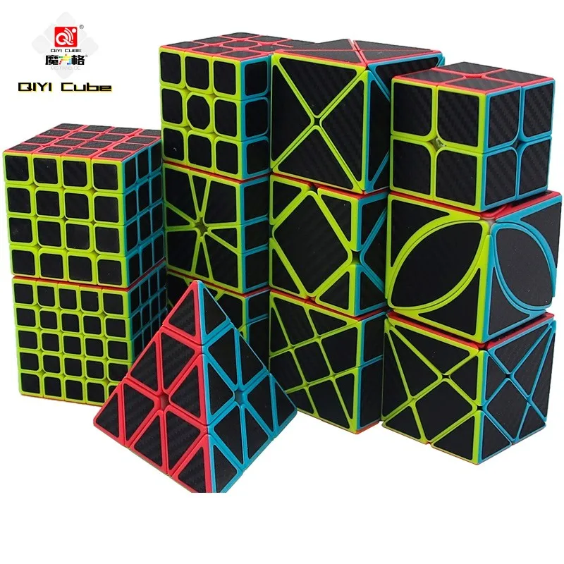 Magico Cubo 3x3 2x2 4x4 5x5 Speed Cube Skew Axis X Carbon Fiber Sticker Magic Cube Puzzle Mágico 큐브 кубики головол Rubix Toy