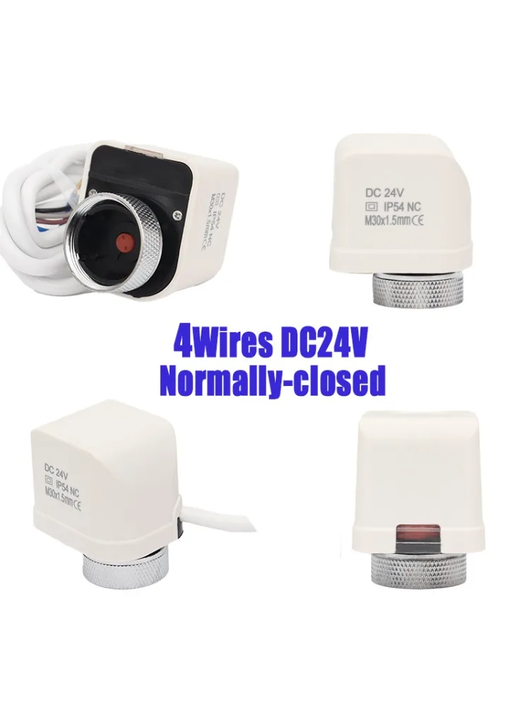 (1/5/10 ชิ้น) 4 สาย DC 24V ตัวกระตุ้นความร้อน (โซนวาล์ว) สําหรับ hydronic Water/Glycol pex Radiant Floor Manifold 1