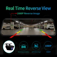 Caméra de tableau de bord Acceo 4K Mirror Dash Cam sans fil avec CarPlay et Android Auto en option, caméra de recul 1080P, mode parking 24h/24, enregistrement en boucle 4