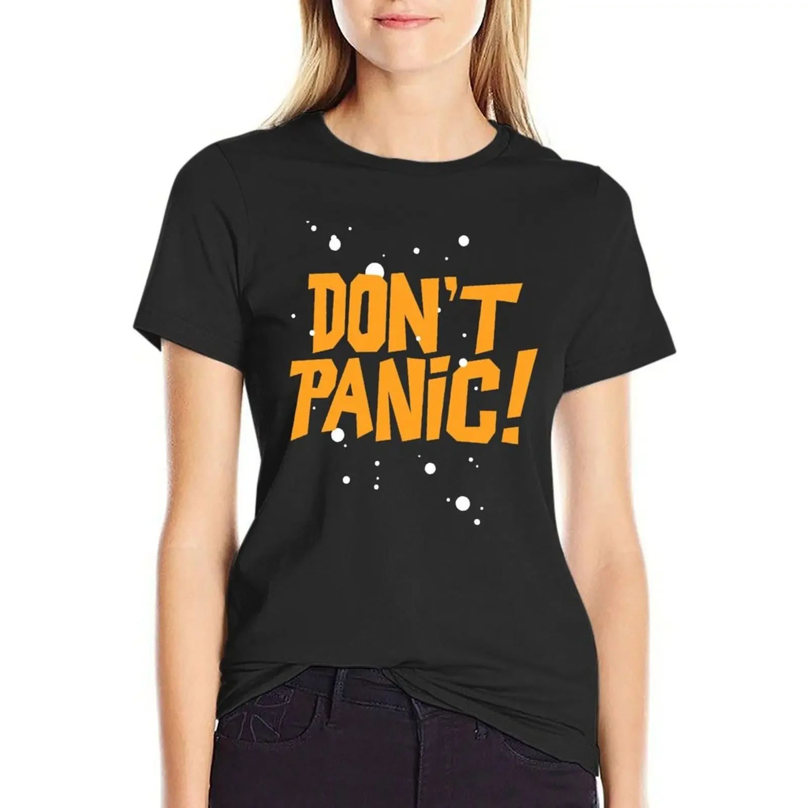 

Don't panic T-Shirt Blouse shirts graphic tees korean Women's clothes