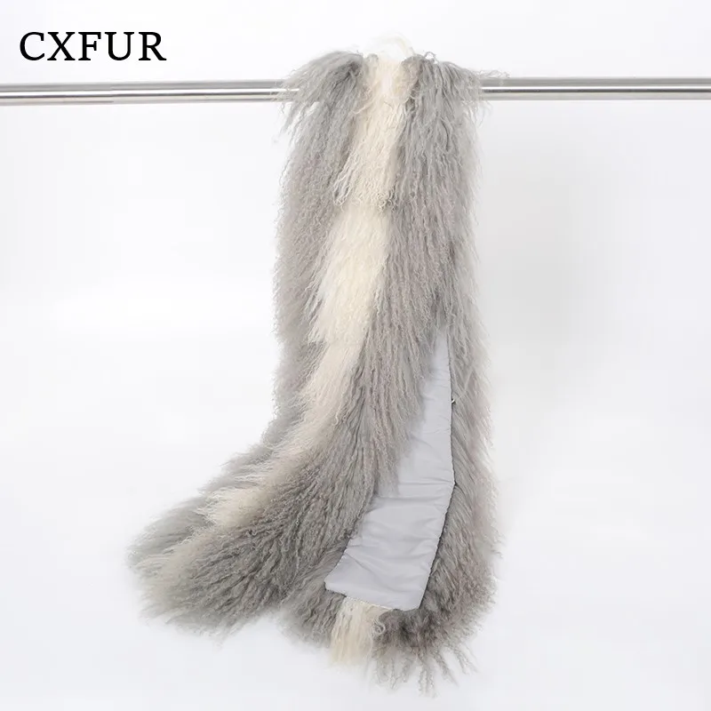 

Пушистая зимняя нашивка ручной работы, шаль из натурального монгольского меха ягненка