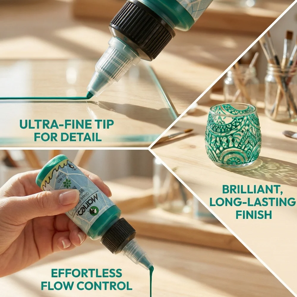 마리의 유리 아크릴 페인트 30ml 투명 자외선 차단 안료 (세라믹, 패브릭, DIY, 핸드메이드, 그래피티용)