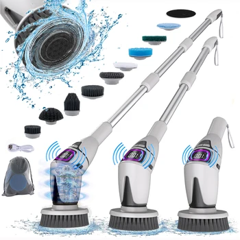 Electric Bathroom Cleaning Brush 10 in 1 Multifunctional Household Wireless Electric Spin Scrubber Cleaning for Kitchen Toilet 1