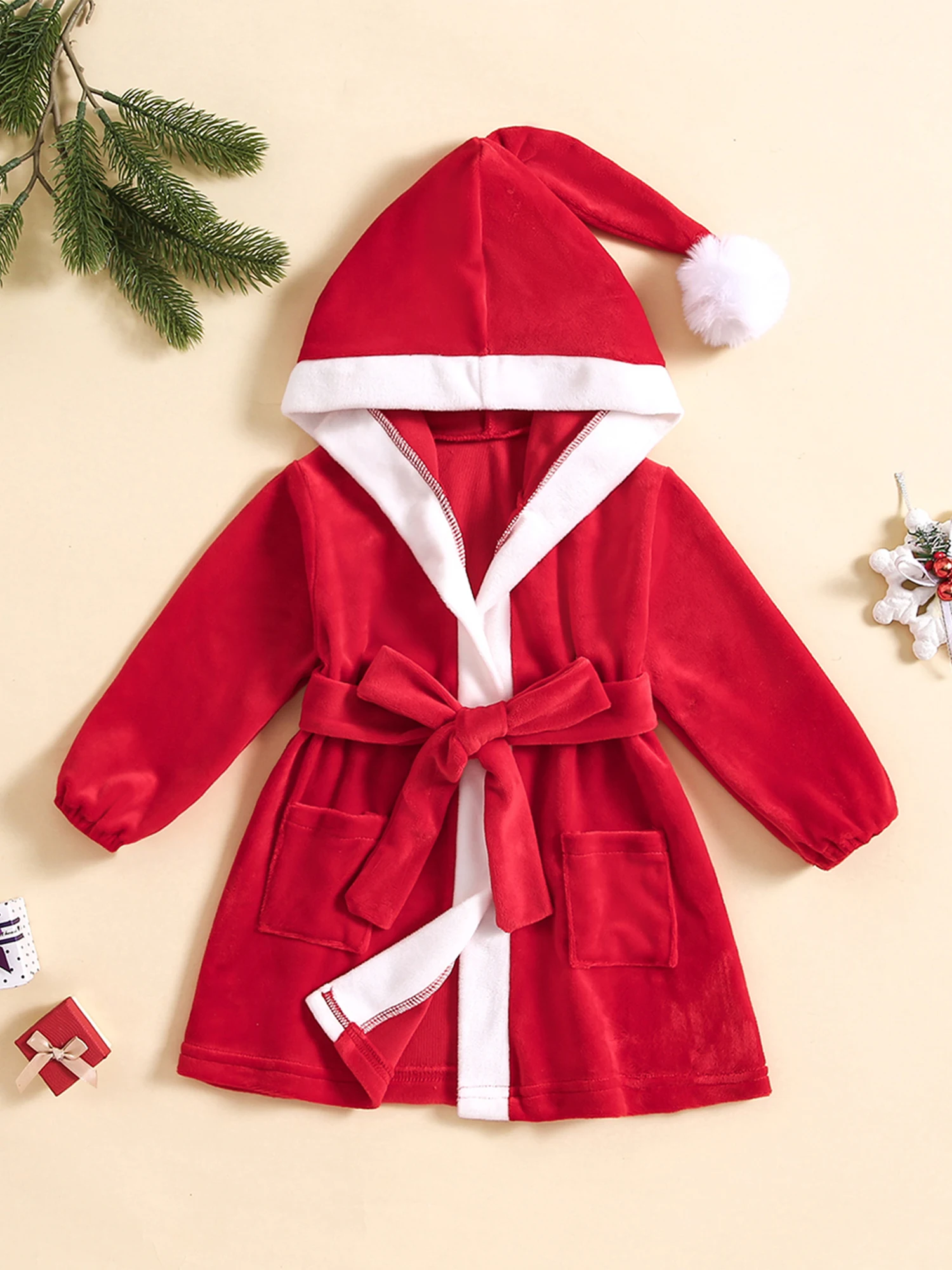 Infant Girls Dress Newborn Holiday Short Sleeve Plush Embroidered Floral Velvet Party Gown with Bow Detail