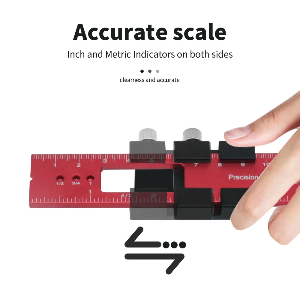 Règle de précision en aluminium avec butées de glissière en métal T-Track, outils de travail de calcul, outil de disposition de poche, pouce et balance moyenne