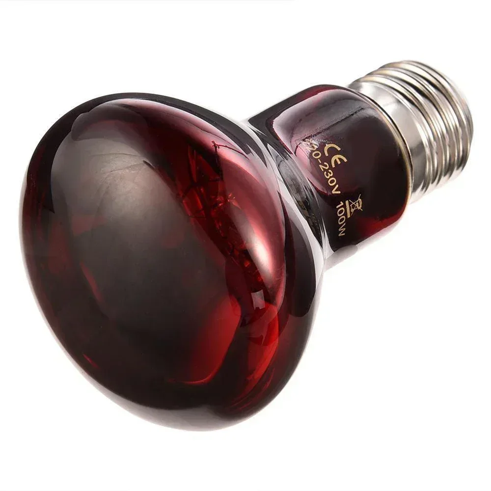 220V UVA Amphibious Red Heating Lamp 25/40/50/75/100W Infrared Lamp Glass Bulb Accessories Reptiles Snake Lizards E27 Reptile Heating Lamp Reptile Light Bulb Reptile Lamp Bulb