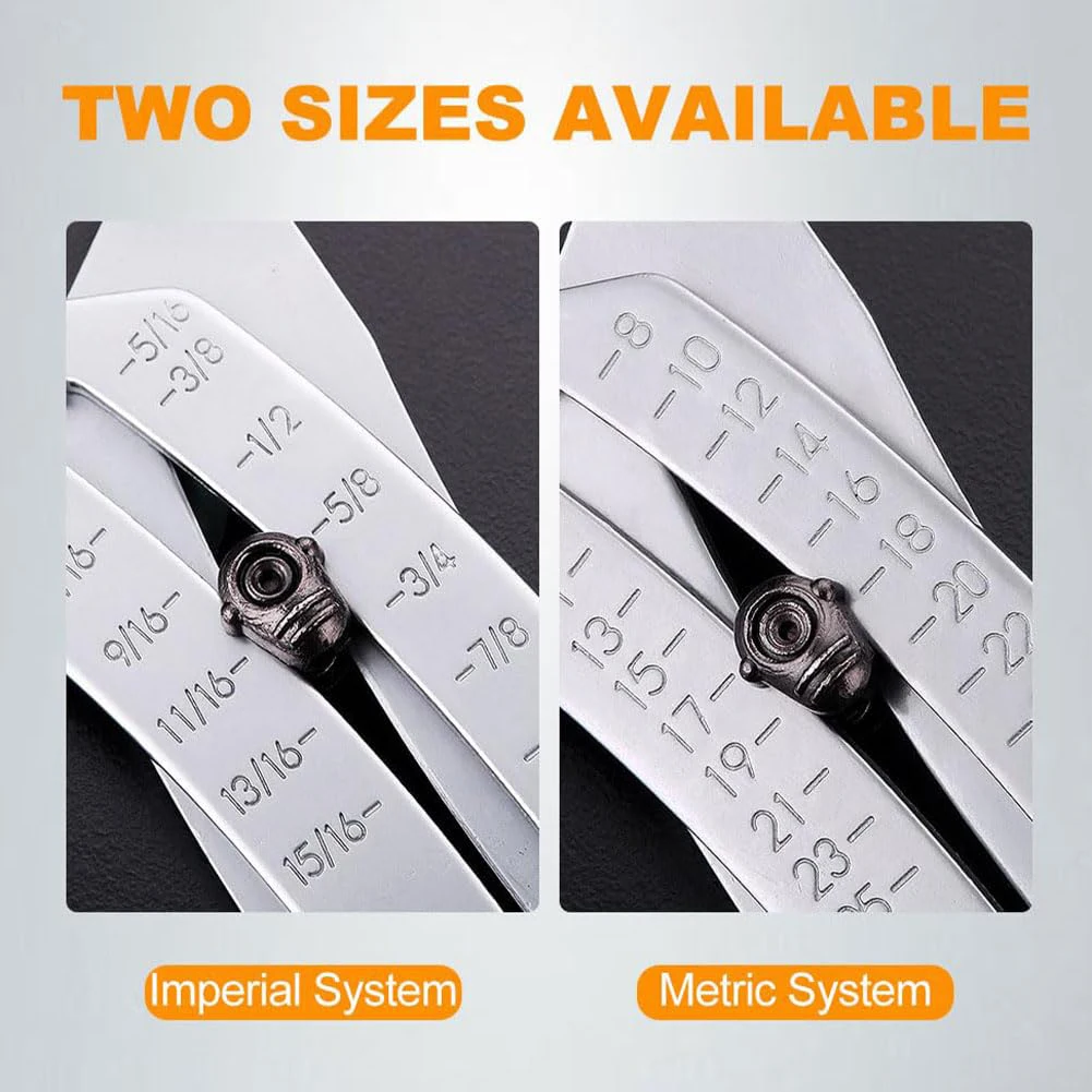 Portable Precise Thread Size Checker Keychain Inch and Metric Thread Size Verification Tool Nuts and Screws Thread Checker