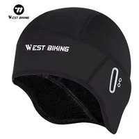 WEST BIKING Winter Fleece Cycling Cap Windproof Thermal Skull Cap Helmet Liner Running Skiing Motocycle Riding Men MTB Bike Hat 1