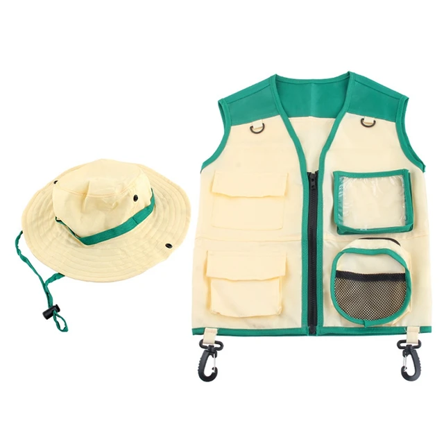Conjunto de disfraz de explorador de aventura al aire libre para niños,  chaleco y sombrero, carrera, sueño, regalos de Cosplay, Verde| | -  AliExpress