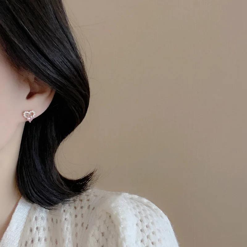 Koreanische Exquisite Libelle Herz Schmetterling Ohrringe Für Frauen Bling Zirkon Stud Ohrring Mädchen Hochzeit Party Süße Schmuck Brincos – Detail 8