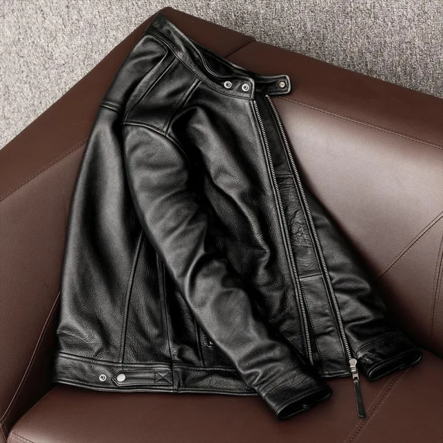 Shanlidadi Spring New Casual Versatile Jacket Men's Fashion Stand-up Collar Leather Jackets Youth 4