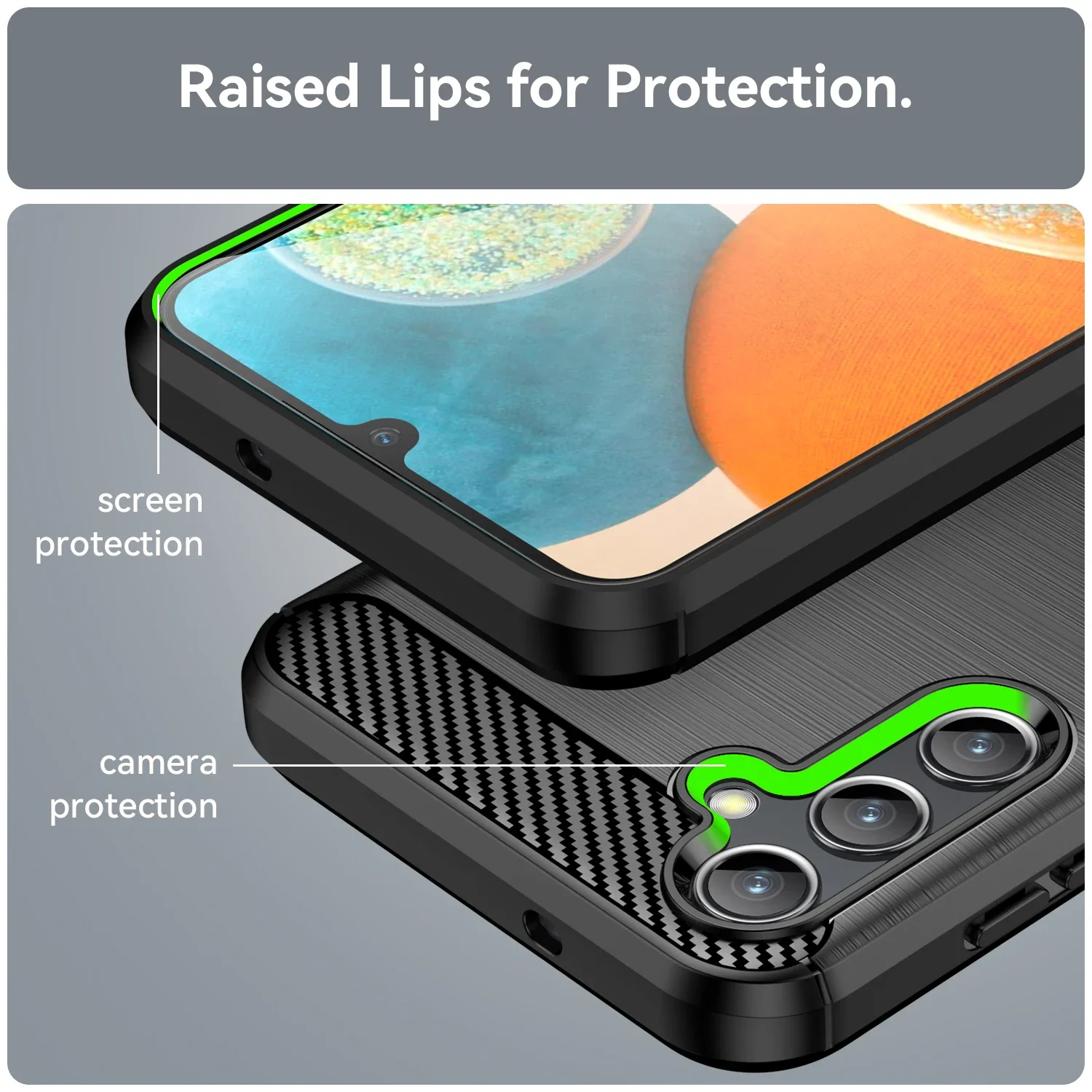 Carbon Fiber Texture Shockproof TPU Protective Phone Case