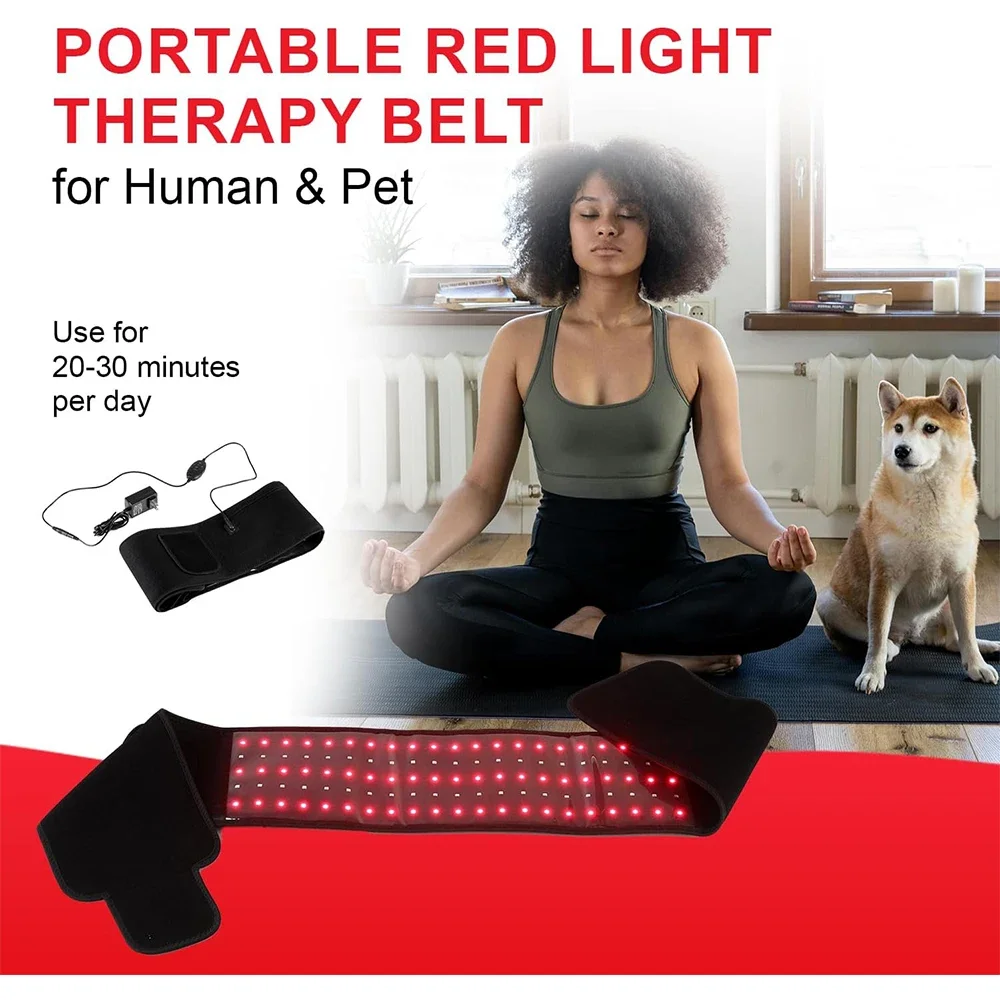 LED Light Therapy Belt Red ＆ Infrared 850nm 660nm Back Pain Relief Wrap Burn Fat Wrap Slimming Machine Waist Heat Pad Full Body