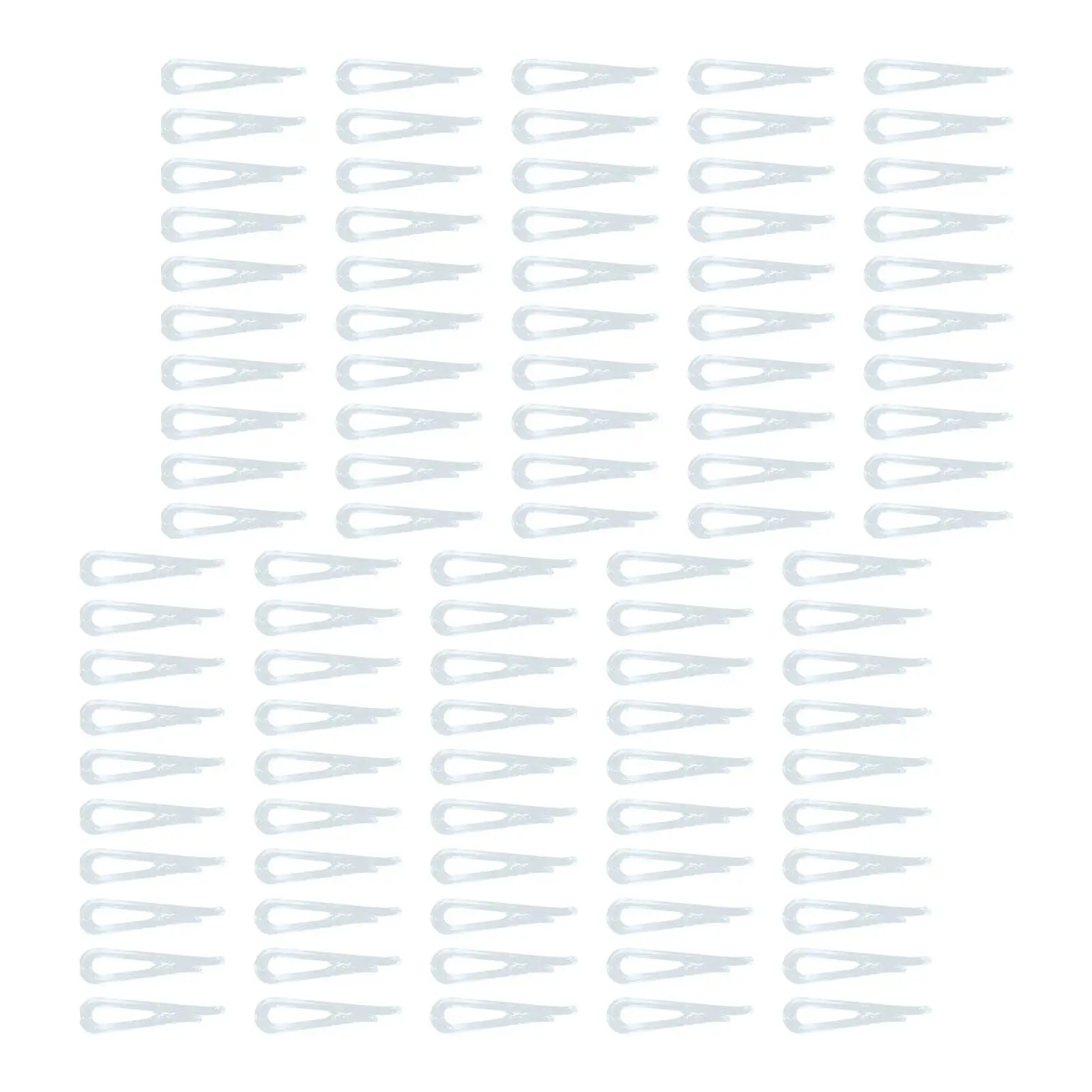 100Pack U Shape Clear Durable Plastic Alligator Clips Shirts Folding Ties Socks Pants Hold Garments in Place