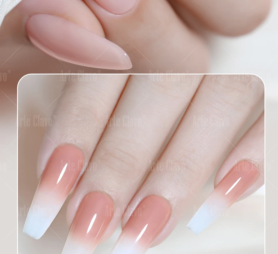 Arte Clavo 15ml Semi-Permanent Jelly Gel Nagellack Weiß Rot Lila Natürlich Transparent Nude Nagelkunst Soak-Off UV LED Lack – Detail 8