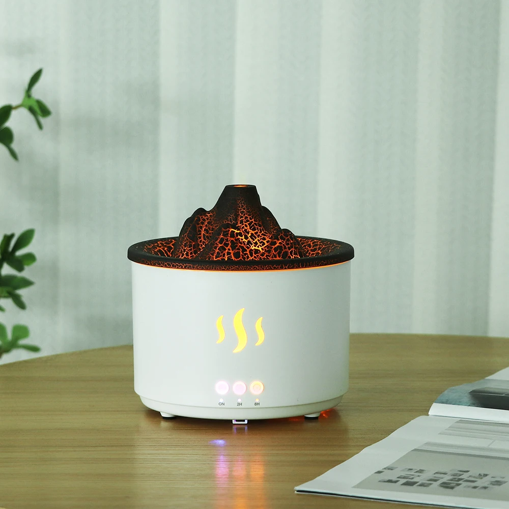 Flame Volcano Humidifier Aroma Diffuser Ultrasonic Mist Maker Fogger LED Essential Oil 500ml Home Diffuser With Remote Control 5