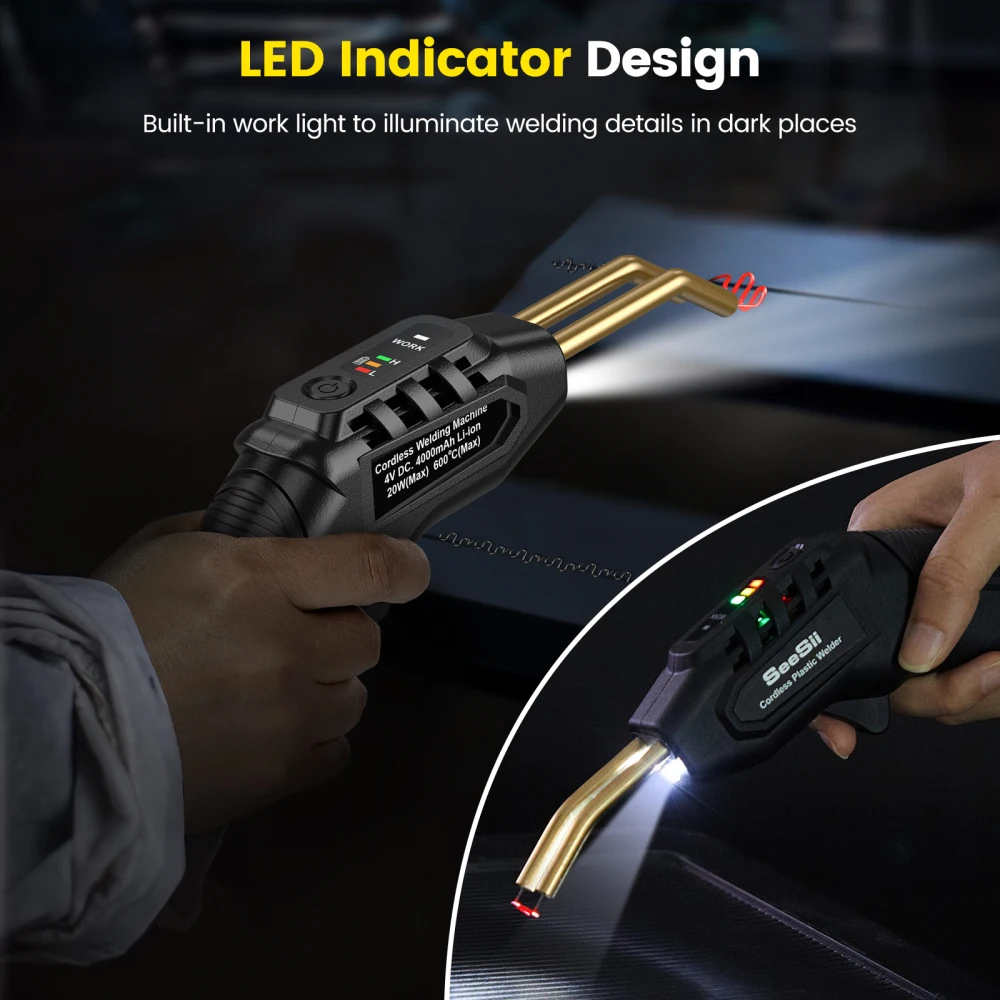 40W Plastic Welders Kit Hot Stapler Plastic Welder Heat Gun 4.0Ah Soldering Iron