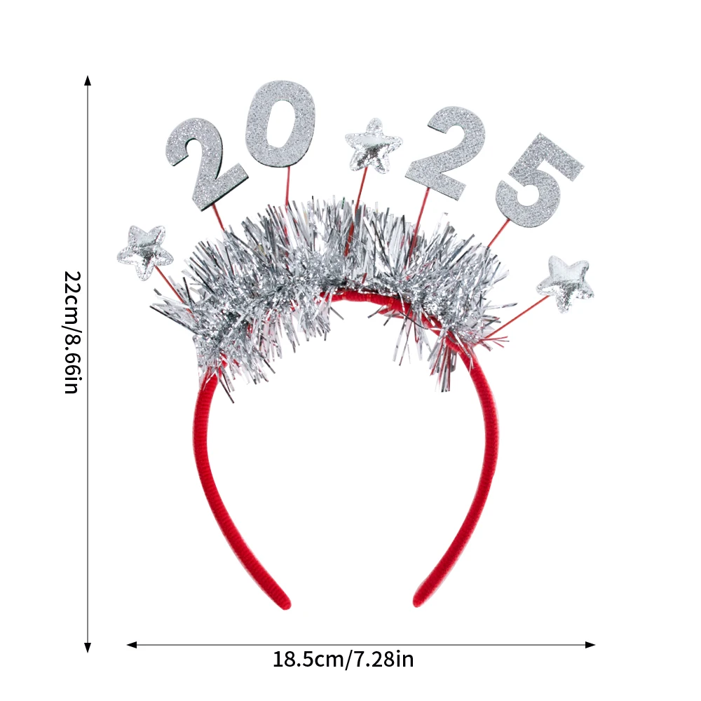 Diademas navideñas 2025 con lentejuelas brillantes, diademas navideñas, aros para el pelo, accesorios fotográficos para fiesta de Año Nuevo, disfraz de Navidad