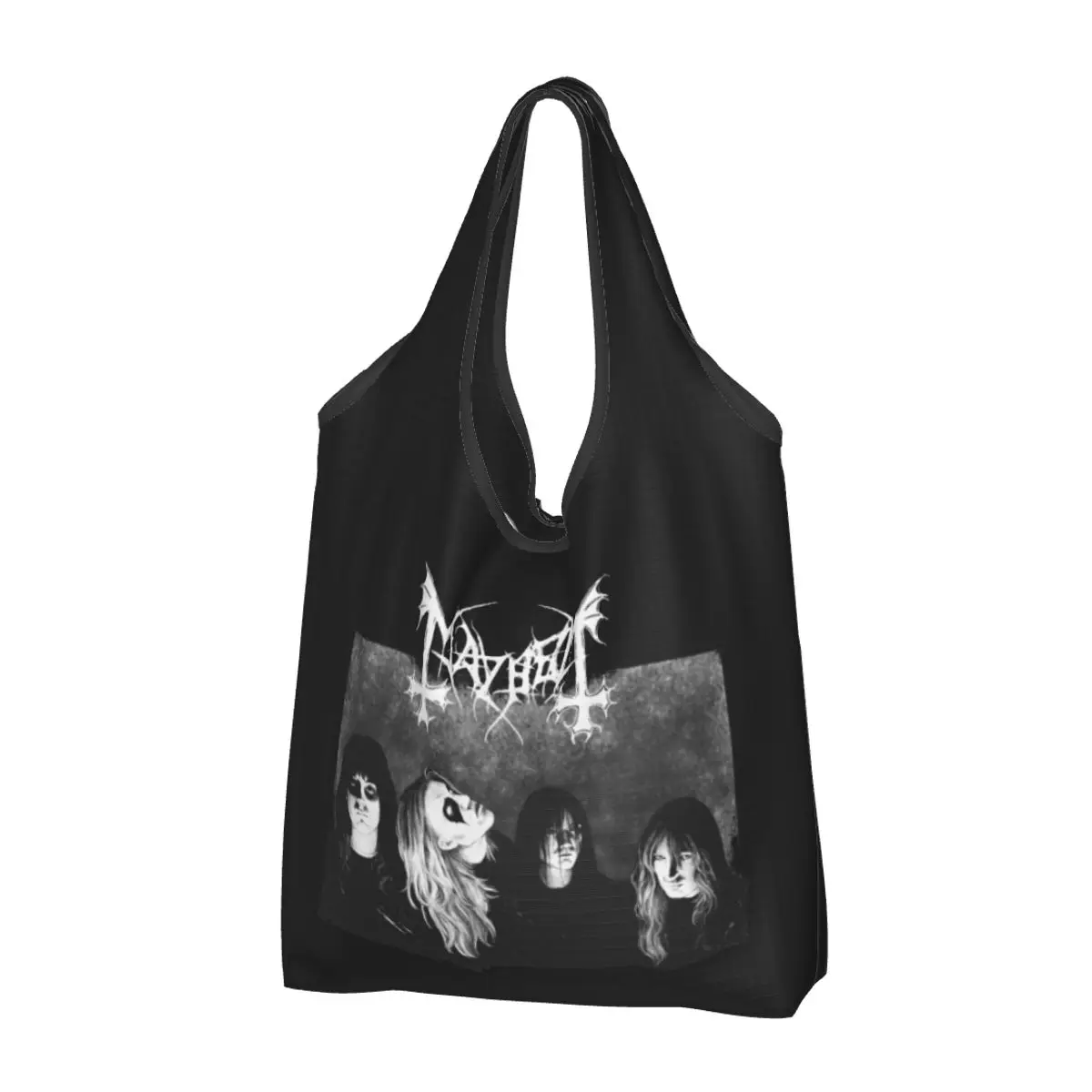 

Mayhem Heavy Metal Reusable Shopping Grocery Bags Foldable 50LB Weight Capacity Death Rock Eco Bag Eco-Friendly Lightweight