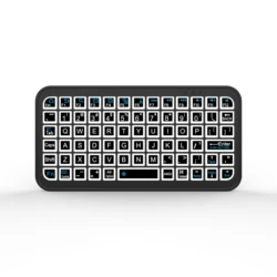 Compact Wireless Bluetooth Backlit Keyboard, 7 - Color LED Rechargeable (Black)