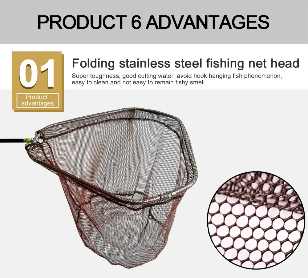 JOSBY Fishing Hand Net Fly Folding Telescopic High Carbon Ultralight  Portable Landing Nets 2.1/3/3.6/4M Carp Fishing Accessorie - AliExpress