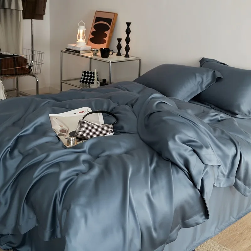 Premium 100 Eucalyptus Lyocell Duvet Cover Bed Sheet Pillowcases Silky