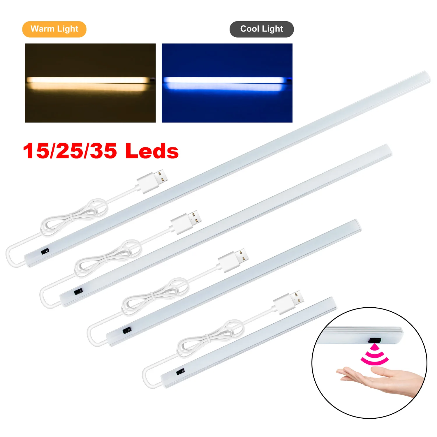 15/25/35Leds USB 5V 1A PIR Motion Sensor Hand LED Night light lamp Bedroom Desk lamp reading home Kitchen Wardrobe