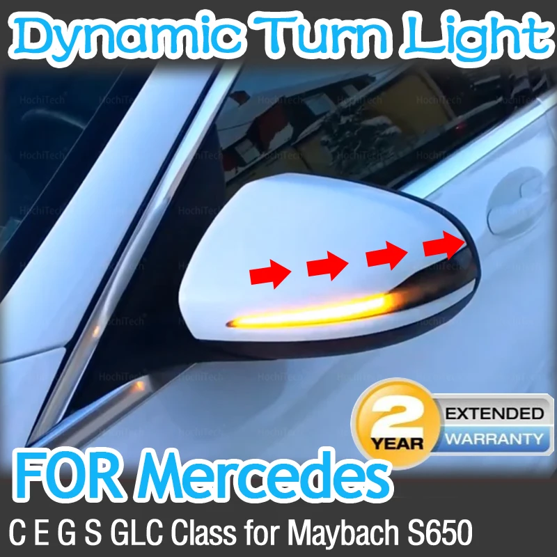 

Dynamic Turn Signal Blinker Sequential Side Mirror Indicator Light For Mercedes Benz C E S GLC W205 X253 W213 W222 V-Class W447
