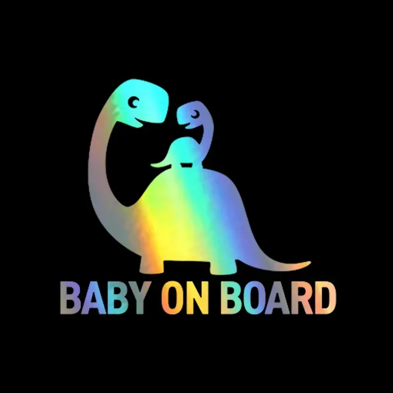 

Car Stickers Dinosaur Baby On Board Vinyl Car Window Warning Sign Decor Decal Black/Laser14.8cm*12.6cm