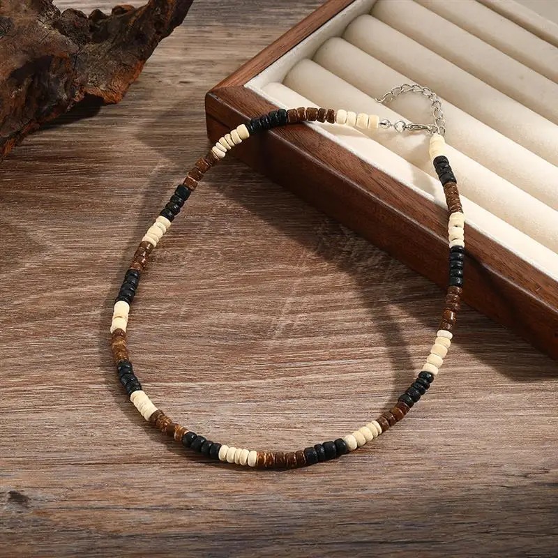 Women Jewelry Velvet Choker Necklaces Beaded Necklace Vintage Wood Bead Chains Necklaces For Women Men Mixed Color Luxury Holiday Choker Necklace Jewelry Wedding Gift