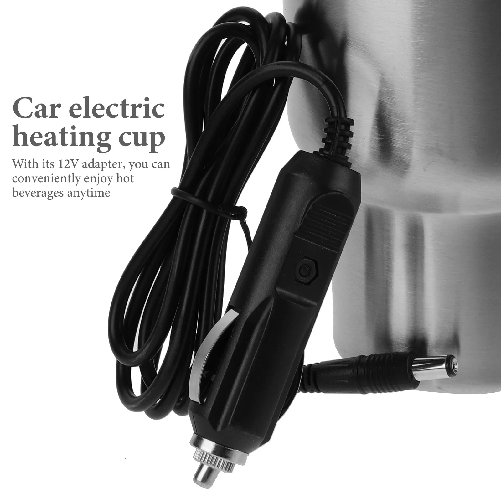 12V 차량용 전기 가열 컵 1.0L 휴대용 보온 머그컵 (뜨거운 음료용) 여행용 물 주전자 보온병 자가 발열 커피