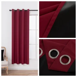 Blackout Curtain with Insulated Lining - W132CM x H274CM 1PC (Burgundy)