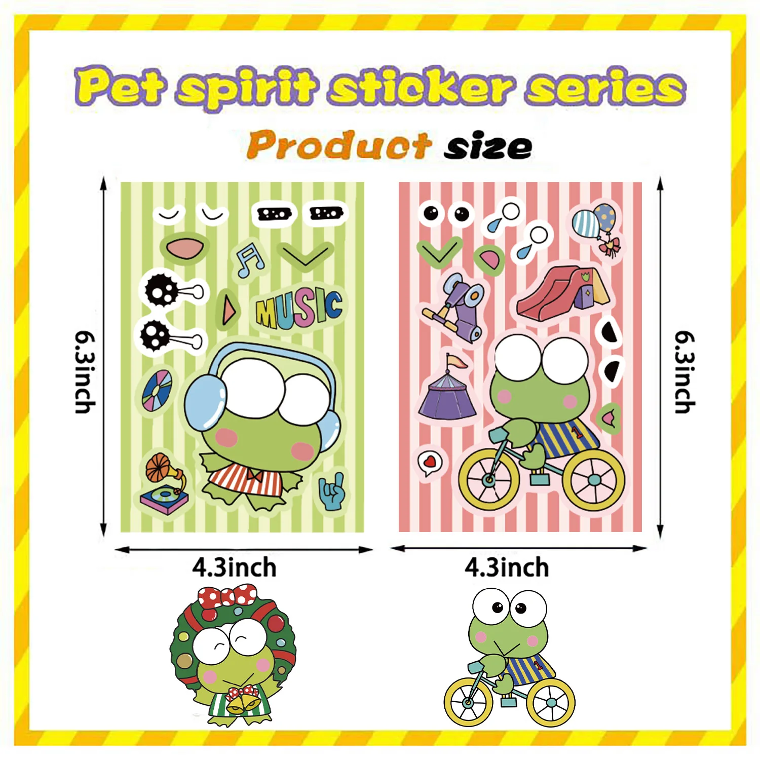 Cute Sanrio Kero Kero Keroppi Anime Puzzle Sticker for Kids