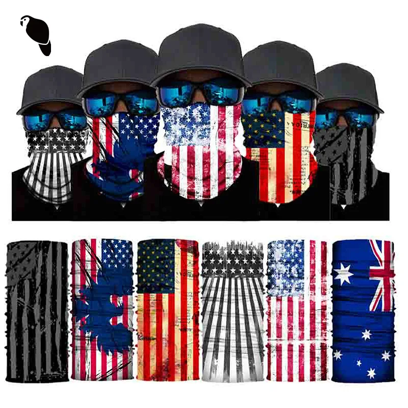 Multifunctional Bandana Sunscreen Mask Sports Seamless Bandana Cycling Mask Polyester Flag Printing Face bandana scarf sun protection mask
