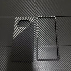 Carbon Fiber Pattern Ultra Thin Matte Stripe Phone Cover - Durable Protection Shell for Huawei Mate X3 (Black and silver)