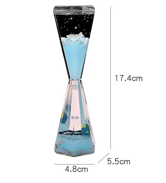Creative Spaceman Astronaut Floating Liquid Hourglass Fluid Drift Bottle Visual Movement Hourglass Timer Home Decor Gifts