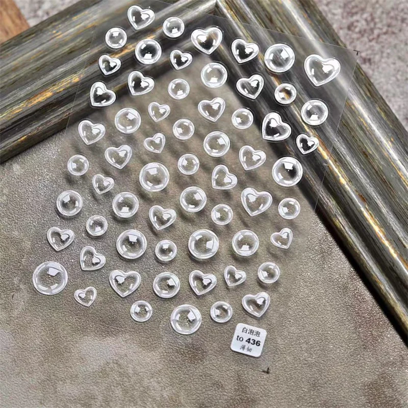 

1 лист 10*8 см красочные наклейки с пузырьками для ногтей 5D самоклеящиеся наклейки красивые пузырьки лазерные технические украшения для мани...