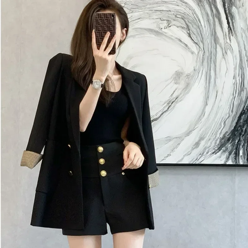 Office Small Suit Jacket Casual Double-breasted Business Coat Women 2023 New Spring and Autumn New Korean Brand Jacket Versatile